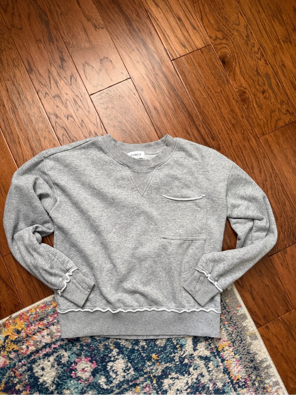 Evereve Gray Relaxed Crewneck Sweatshirt XS